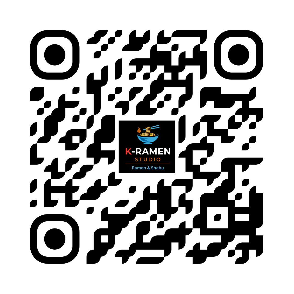 QR code to register for the K-Ramen Studio experience and receive a free tasting combo
